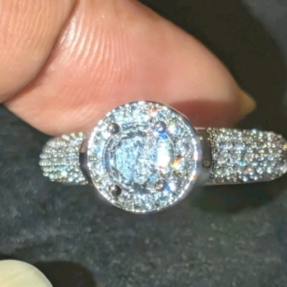 Stunning Unisex 3 Ct Cushion Lab Created Diamond 925 Silver Ring Sz 7